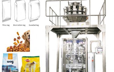 Máquina de envasado de llenado y sellado automático de bolsas verticales para alimentos para mascotas