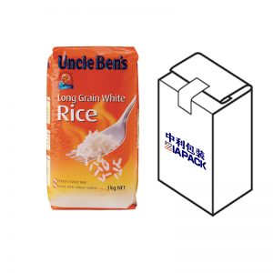 Bolsa de fondo plano con etiquetado superior para grano